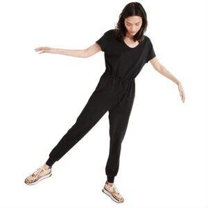 MADEWELL MWL Breeze Drawstring Black Short Sleeve Jumpsuit Size Extra Small